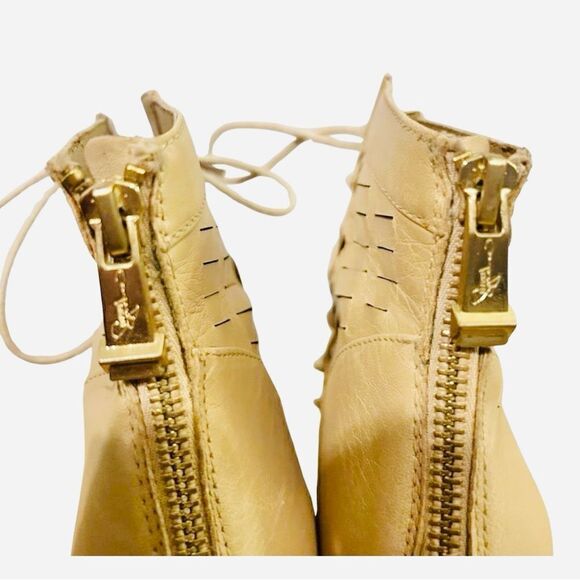 Report Signature Tan Peep-Toe Wedge Ankle Boots - Picture 5 of 6